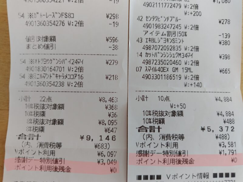 ウエル活 レシート