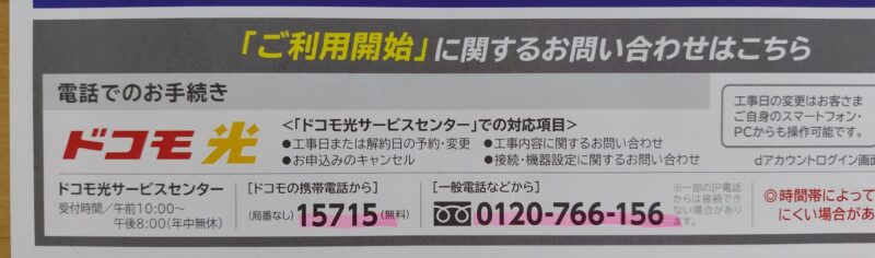 ショップで案内された番号