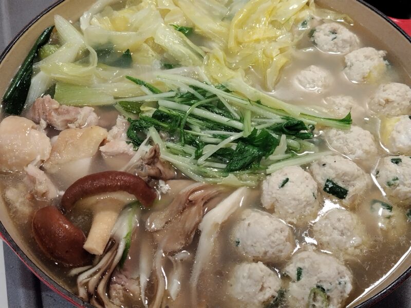 水たきスープで作った鍋