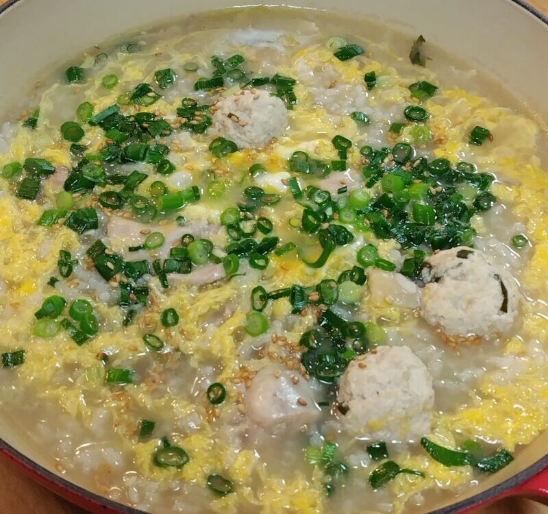 残ったスープで作った雑炊