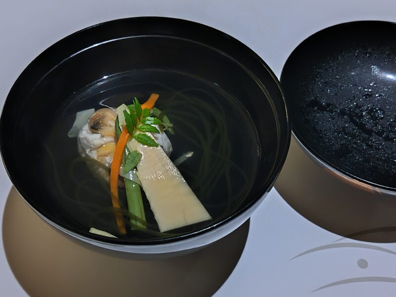 浅利真丈 蕨 筍 若芽麺 人参 木の芽