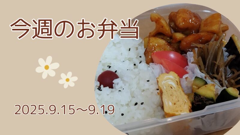 今週のお弁当2025.9.15～9.19アイキャッチ画像