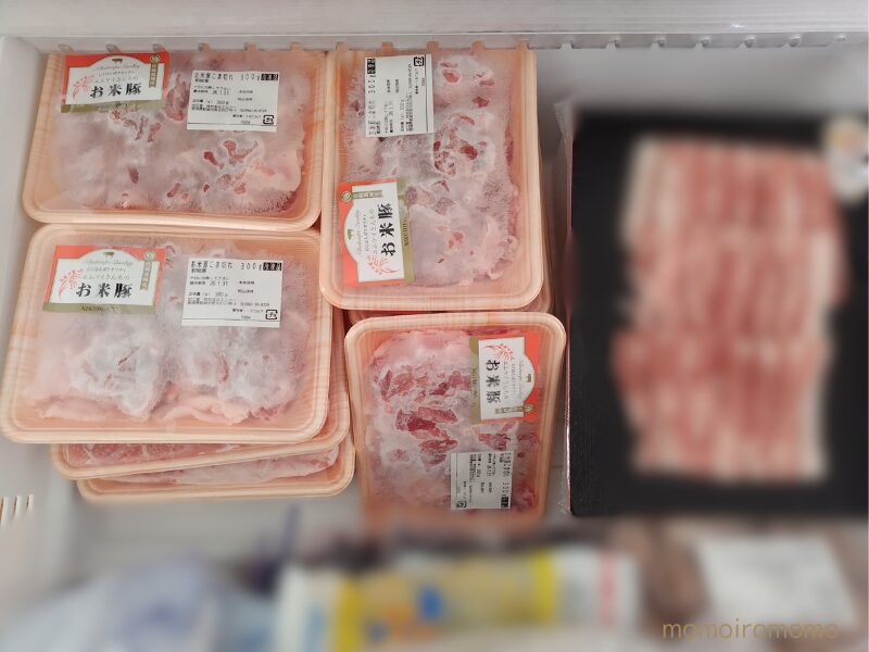 冷凍庫のお米豚