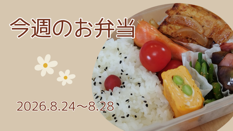 今週のお弁当2026.8.24～8.28アイキャッチ画像