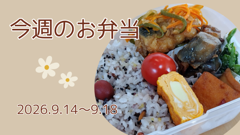 今週のお弁当2026.9.14～9.18アイキャッチ画像